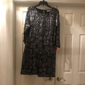 Amanda Charles Long Sleeve Black/Metallic Silver